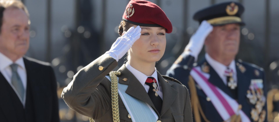 La Princesa Leonor, durante la Pascua Militar de 2024