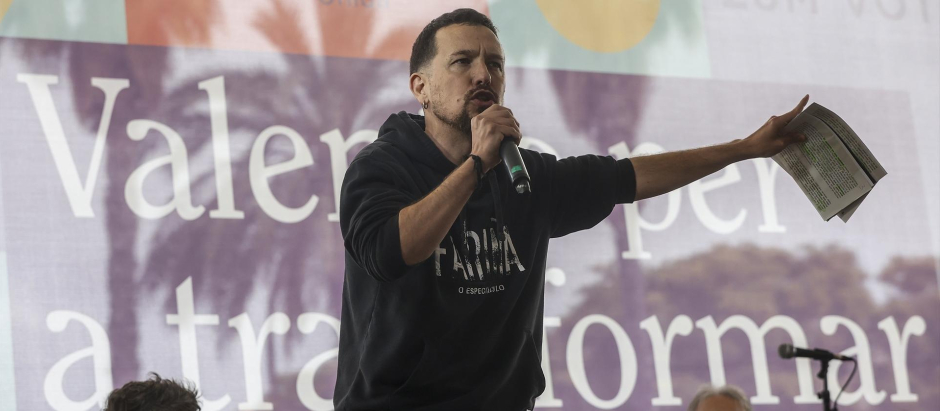 El exvicepresidente del Gobierno y exlíder de Podemos Pablo Iglesias en un acto de cierre de campaña