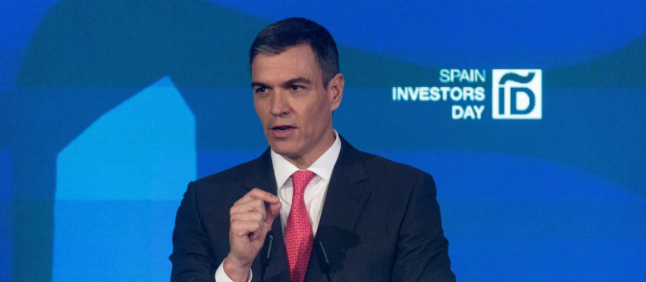 El presidente del Gobierno, Pedro Sánchez, en el foro Spain Investors Day.