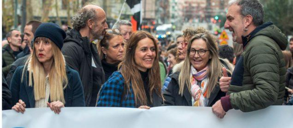La actriz de 'La casa de papel', Itziar Ituño durante la marcha de este sábado en Bilbao