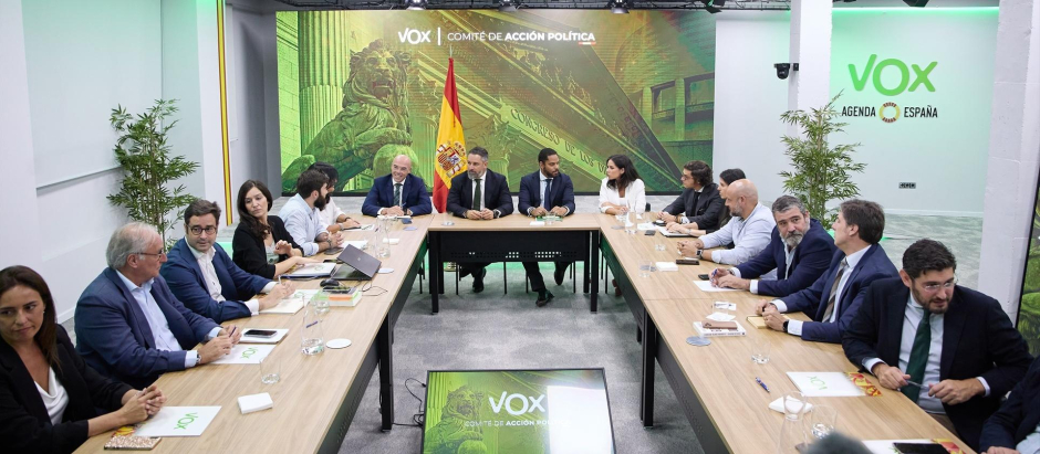 El Comité de Acción Política de Vox en la sede del partido el pasado septiembre