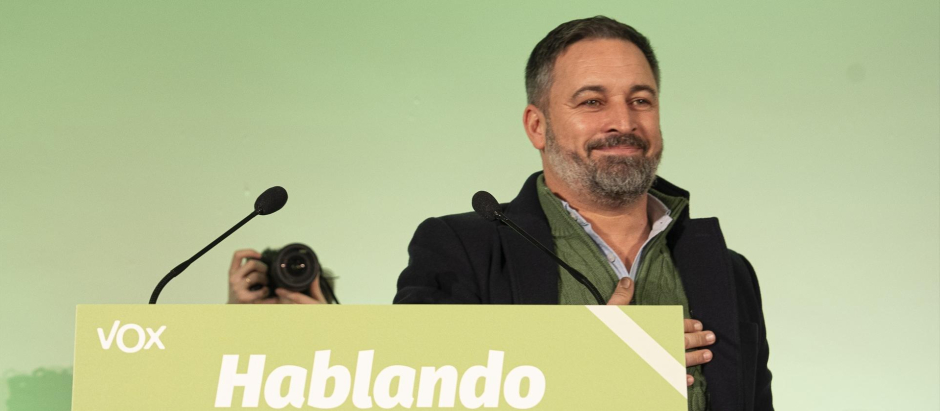 Santiago Abascal, durante la presentación de candidatos para las elecciones gallegas