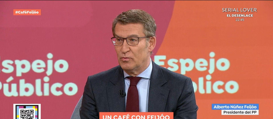 El presidente del PP, Alberto Núñez Feijóo, en Atresmedia