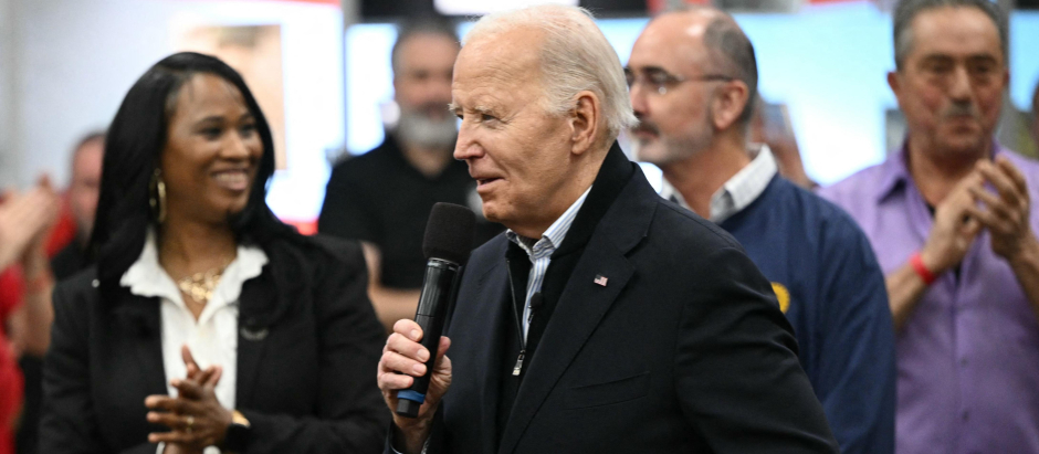 El presidente de EE.UU. Joe Biden en un acto de campaña
