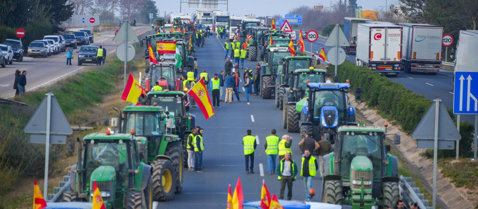 Protesta de agricultores en Écija (Sevilla)