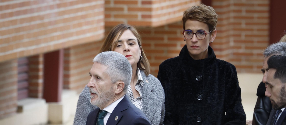 Marlaska en el funeral de David Pérez Carracedo en Pamplona