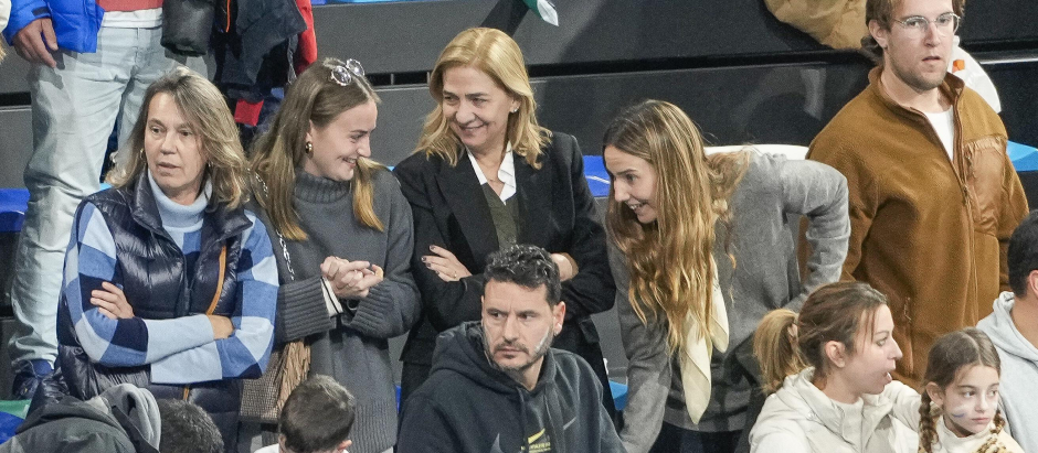 Infanta Cristina and Johanna Zott during Asobal game in Granollers. February 11 2024