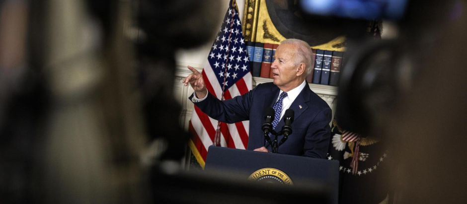 El presidente estadounidense, Joe Biden, en la Sala Diplomática de la Casa Blanca