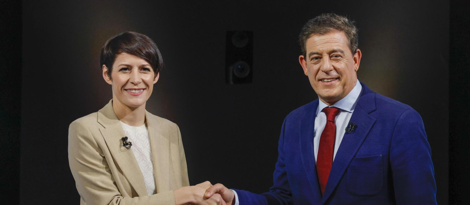 Ana Pontón y José Ramón G. Besteiro en el debate de TVE