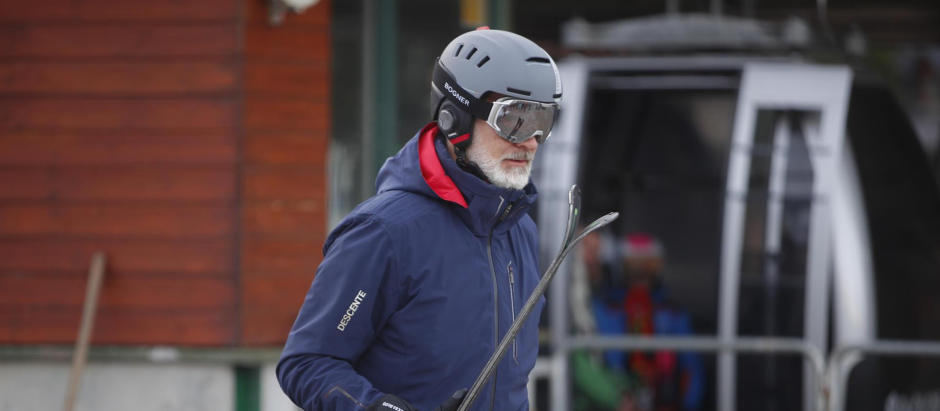 El Rey, a su llegada a la estación de esquí de Baqueira Beret, este domingo