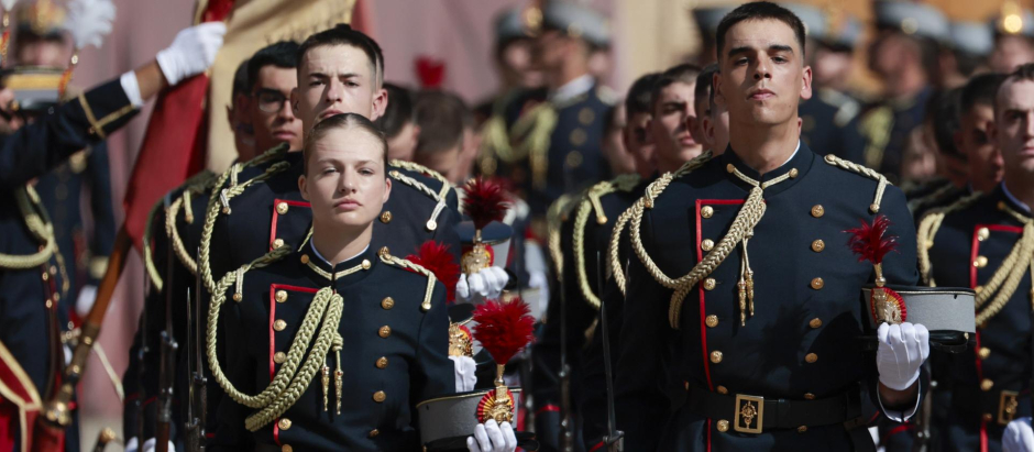 La Princesa de Asturias, el día de su jura de bandera en la Academia General Militar de Zaragoza