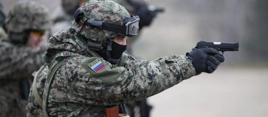 Un miembro de las spetsnaz, fuerzas especiales de Rusia