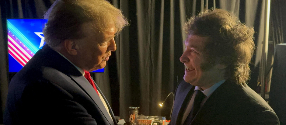 El expresidente Donald Trump y el presidente de argentina Javier Milei
