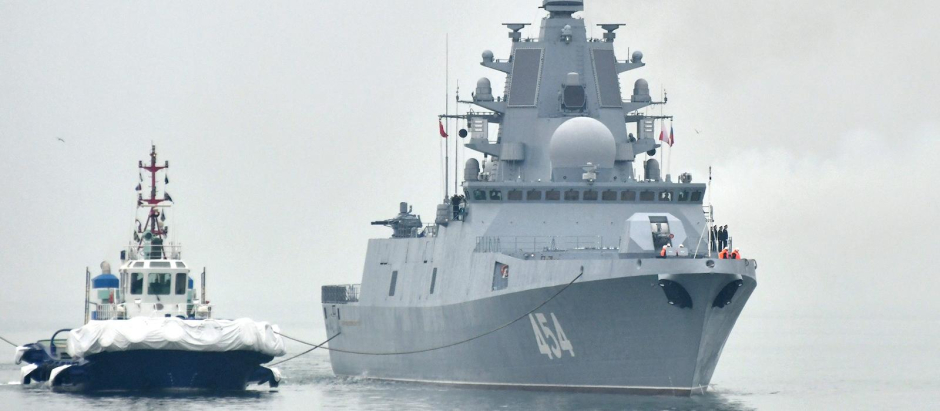 Imagen de archivo de la fragata rusa Almirante Gorshkov en China