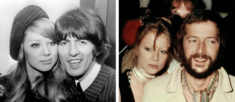 Patti Boyd, George Harrison y Eric Clapton