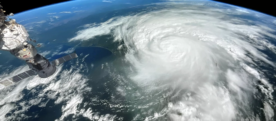 Imagen satelital de un huracán