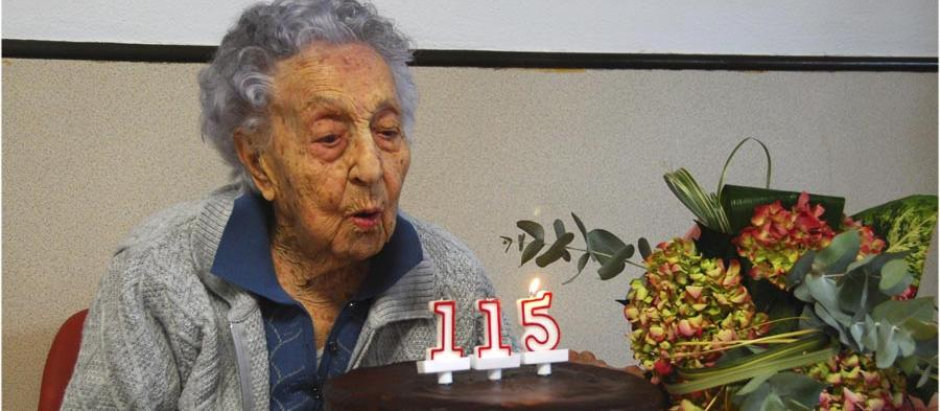 Maria Branyas en su 115 cumpleaños
