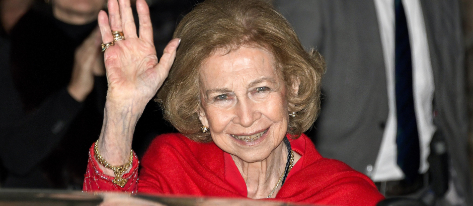 Queen Sofia of Greece during delivery of Illes Balears Golden Medal in Mallorca on Thursday, 29 February 2024.