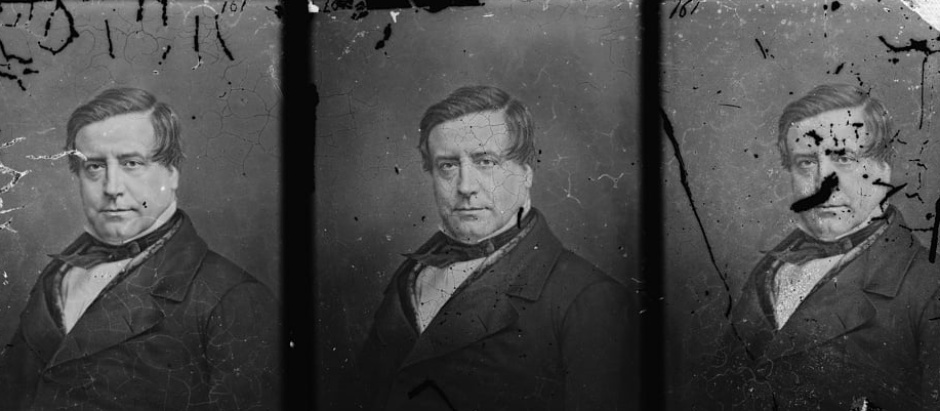 Negativos de una foto de Washington Irving de 1860