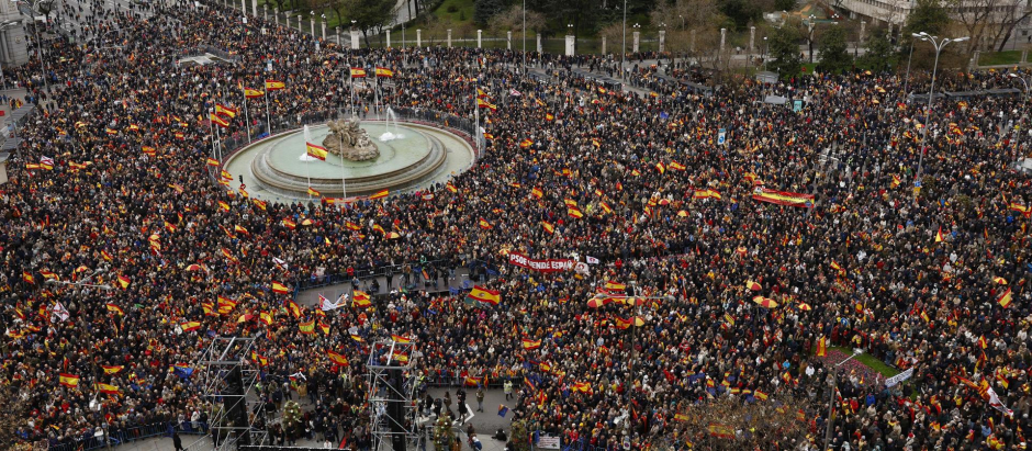 Imagen aérea de la manifestación