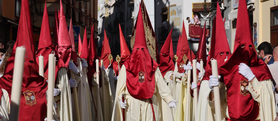 "La Lanzada" procesión durante la semana santa de Sevilla , España