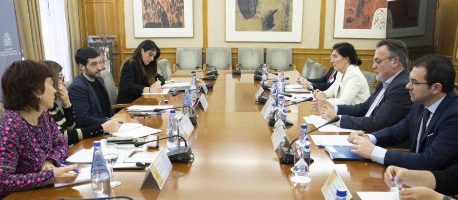 Reunión de la Federación Española de Familias Numerosas con el ministro de Derechos Sociales, Pablo Bustinduy