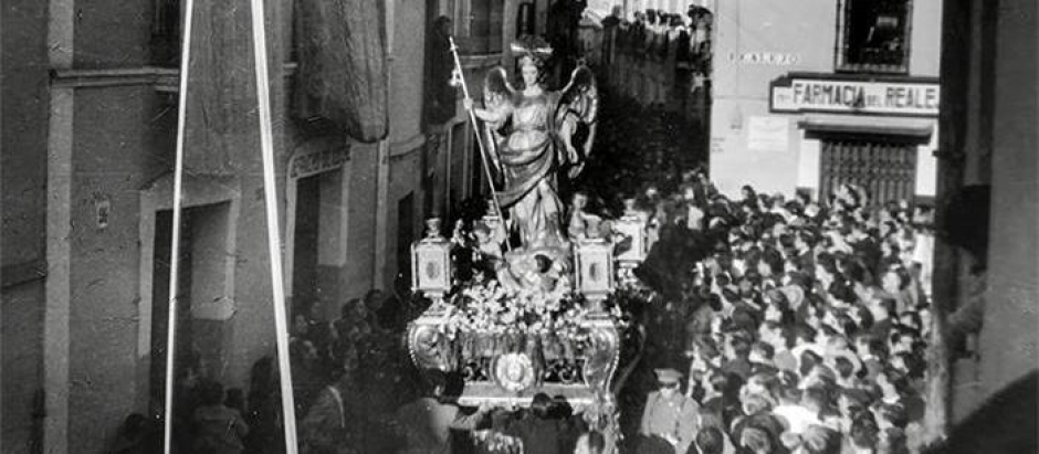 San Rafael, en la procesión de rogativas de 1944