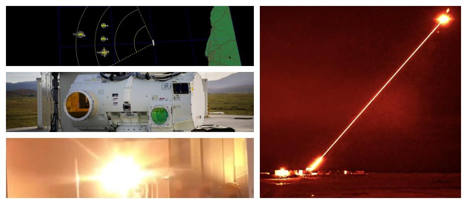 Imágenes del funcionamiento del potente rayo láser militar difundidas por Reino Unido