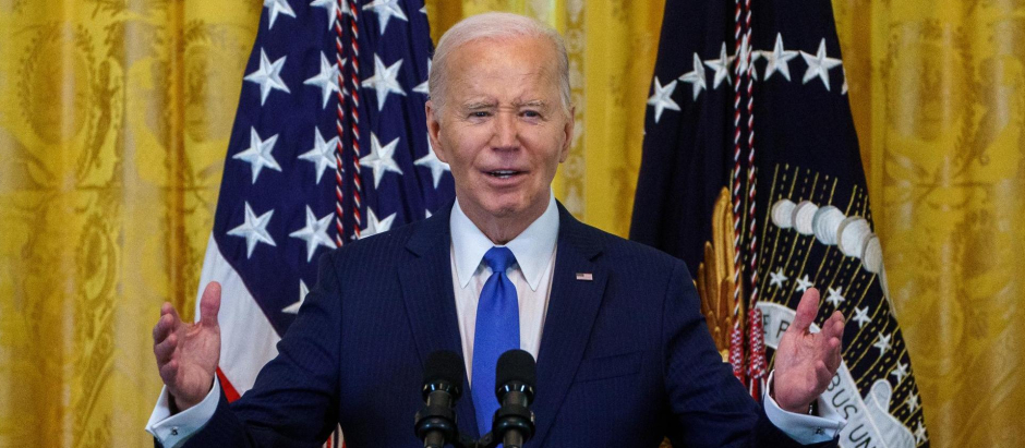 Joe Biden, durante un discurso en la Casa Blanca en el mes de marzo