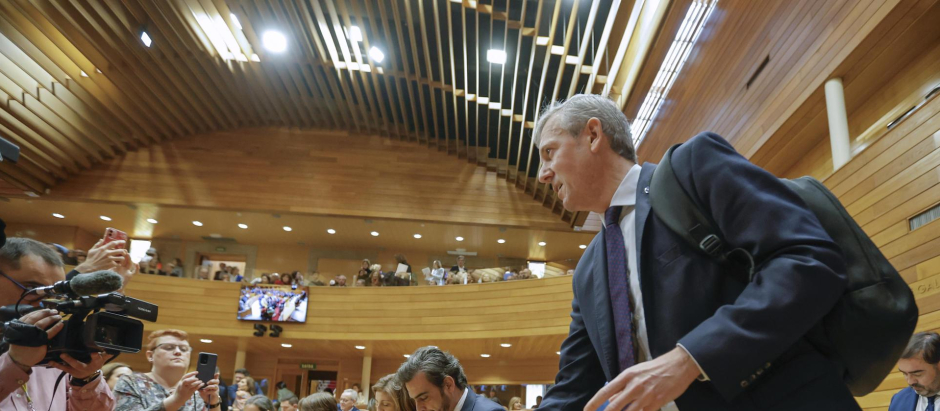 El presidente de la Xunta, Alfonso Rueda, en el Parlamento de Galicia