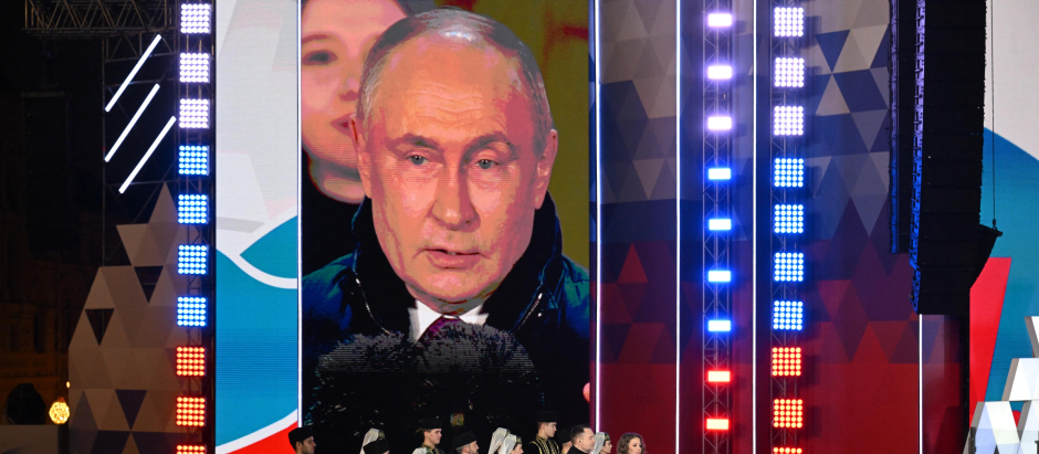 El presidente de Rusia, Vladimir Putin, en la Plaza Roja de Moscú