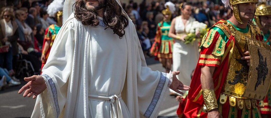 Desfile de Resurrección, en Valencia, en 2017, durante la Semana Santa Marinera
