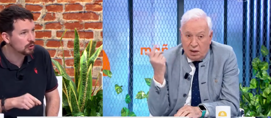 Pablo Iglesias y José Manuel García-Margallo, este lunes en el programa Mañaneros