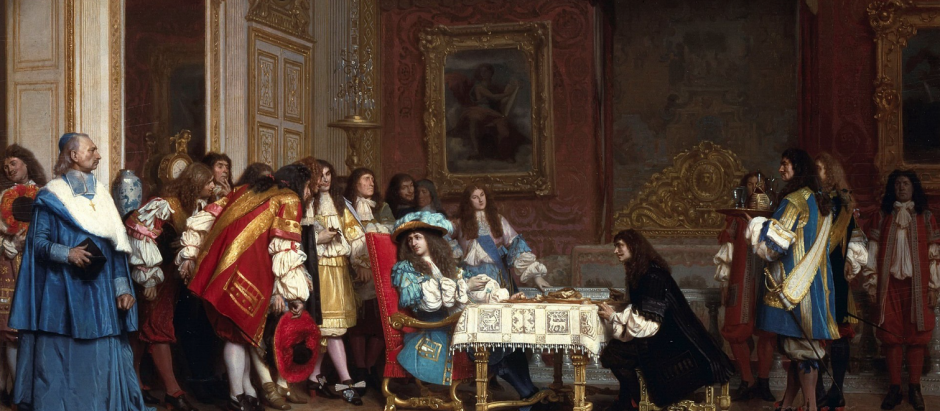 Luis XIV invita a Molière a compartir su cena de Gèrome