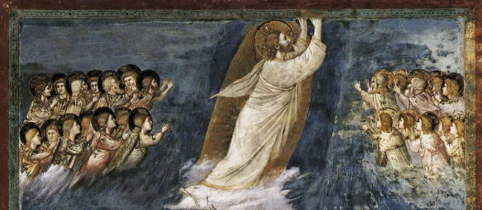Fragmento de la Ascensión de Cristo de Giotto