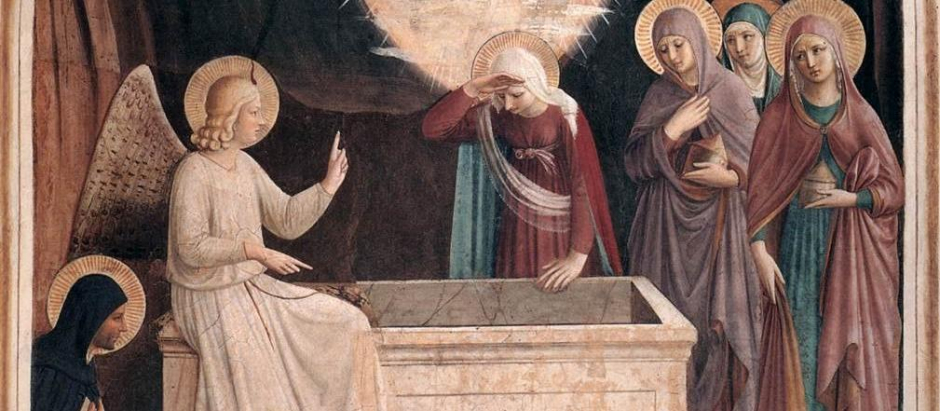 El ángel y las mujeres en el sepulcro, de Fray Angélico