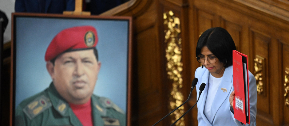 La vicepresidenta de Venezuela, Delcy Rodríguez, presenta la "ley antifascista" en la Asamblea Nacional en Caracas