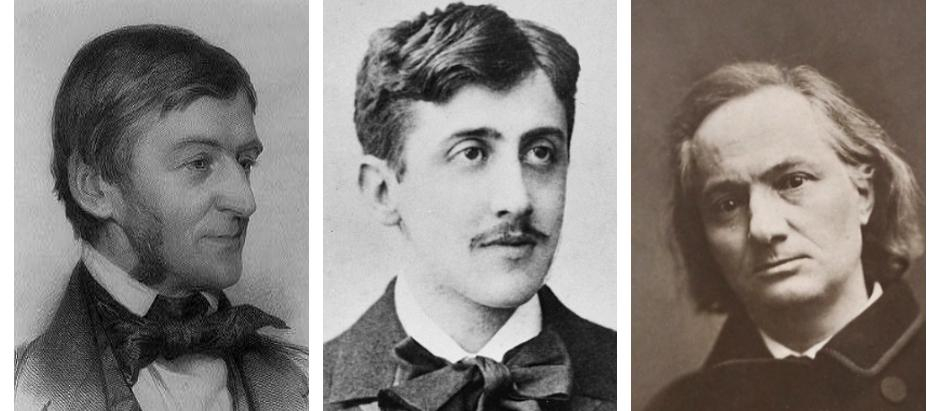 Ralph Waldo Emerson, Marcel Proust y Charles Baudelaire
