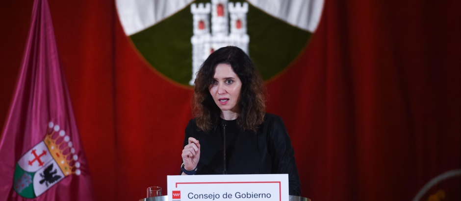 La presidenta de la Comunidad de Madrid, Isabel Díaz Ayuso, tras el Consejo de Gobierno
