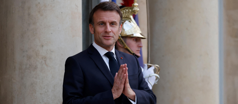 El presidente de Francia, Emmanuel Macron, en el Palacio presidencial del Elíseo en París