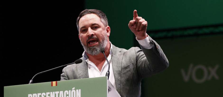 El líder de Vox, Santiago Abascal, interviene en el acto de presentación de los candidatos del partido