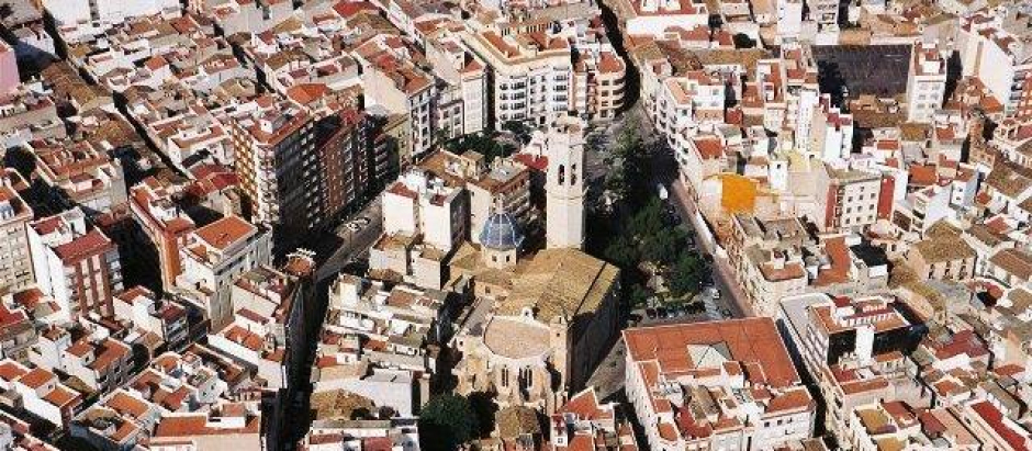 Vista aérea de Burriana, en la provincia de Castellón