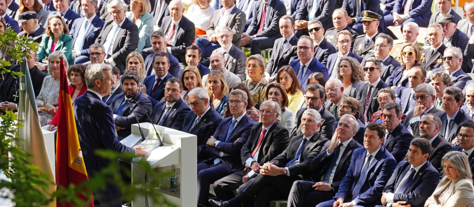 El presidente de la Xunta de Galicia, Alfonso Rueda, durante su intervención