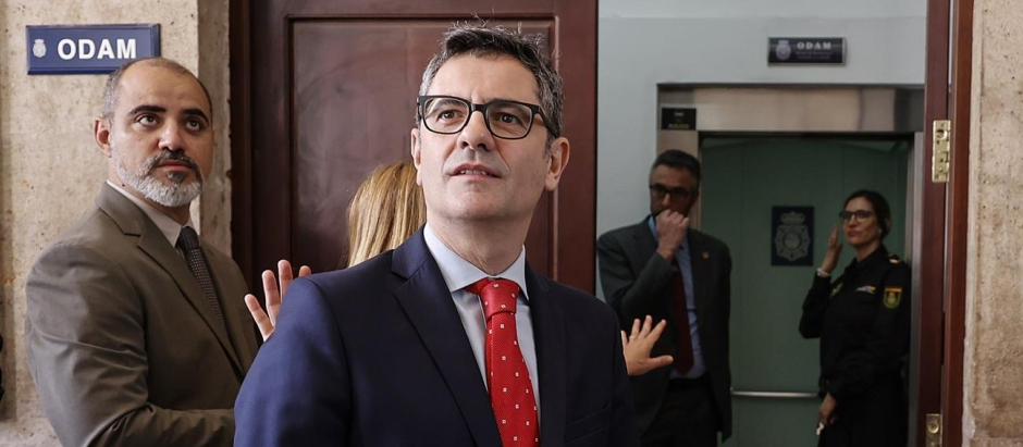 El ministro de Presidencia, Justicia y Relaciones con las Cortes, Félix Bolaños, en Valencia