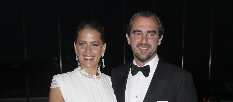Prince Nikolai of Greece and wife Tatiana Blatnik during the 50th wedding anniversary of the Kings Constantino and Ana Maria of Greece in Athens  Thursday, Sept. 18, 2014.