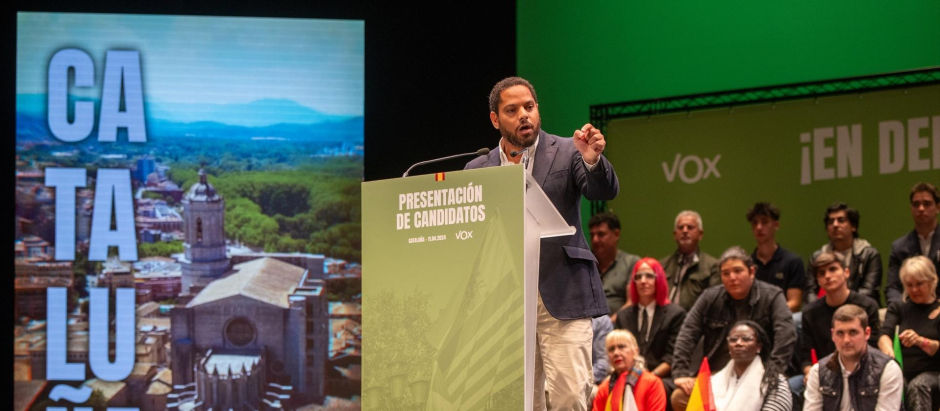Ignacio Garriga, durante el acto de presentación de la candidatura de Vox al 12M