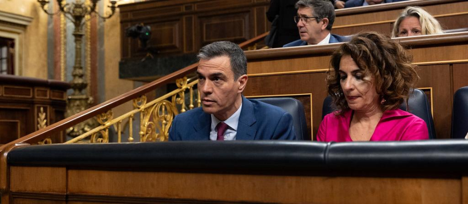 Pedro Sánchez visiblemente enfadado en el Congreso este miércoles