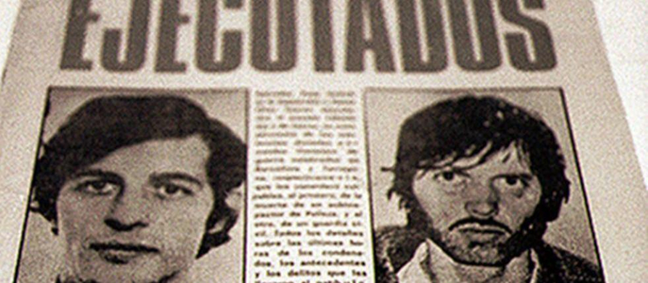 Portada del diario El Caso del 2 de marzo de 1974: retrato de George M. W. (Heinz Ches) y Salvador Puig Antich