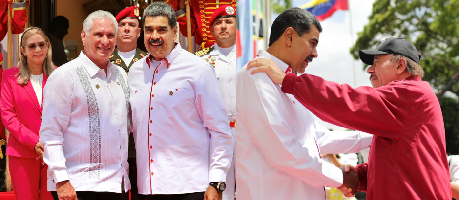Nicolás Maduro recibe a Miguel Díaz Canel y a Daniel Ortega en Caracas
