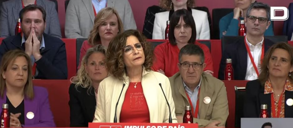 La vicepresidenta primera del Gobierno, María Jesús Montero, durante su discurso en el Comité Federal del PSOE